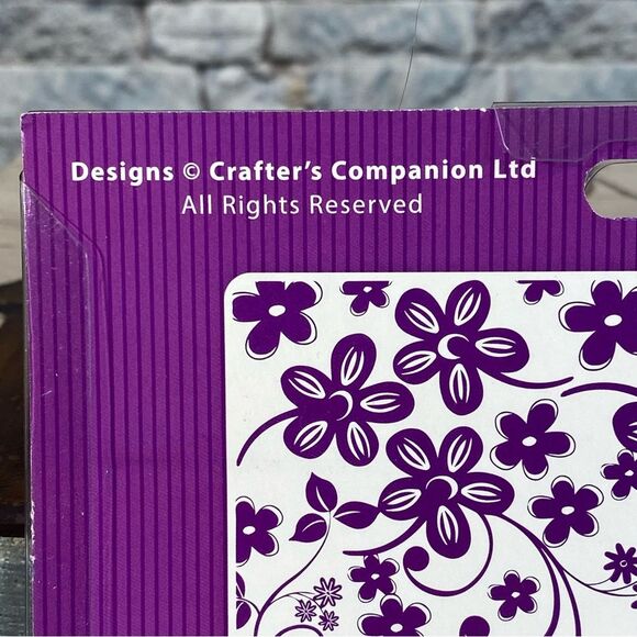 Crafters Companion NWT 6" x 6" Embossing Folder Floral Frenzy Design 1 Piece - Picture 5 of 5